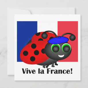 Bastille-dagen Ladybug-inbjudan Inbjudningar