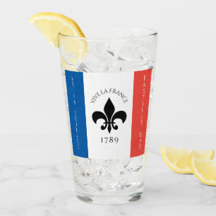 Bastille Day Fleur-de-Lis Tricolore Frankrike Flag Glaskopp