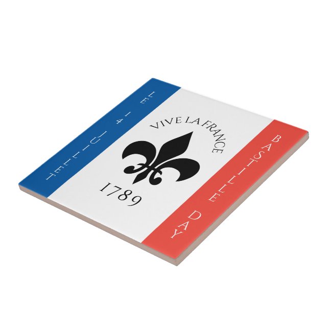 Bastille Day Fleur-de-Lis Tricolore Frankrike Flag Kakelplatta (Sidan)