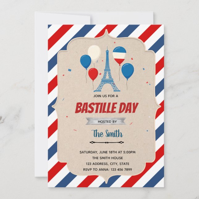 Bastille Day Flygbladsmall Inbjudningar (Framsida)