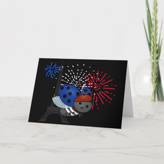 Bastille Day Ladybug, bockkort Kort (Framsida)