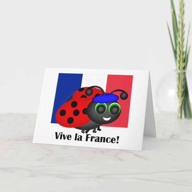 Bastille Day Ladybug Kort (Framsida)