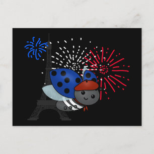 Bastille Day Ladybug, leende vykort