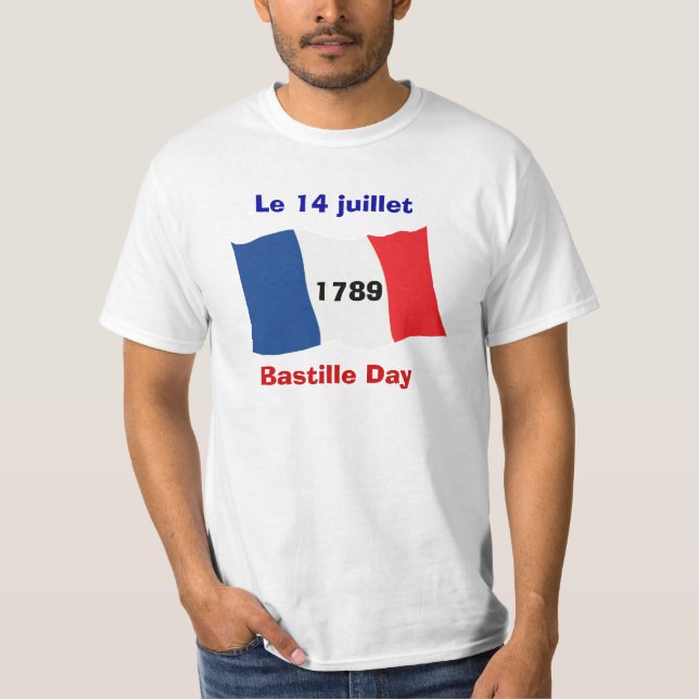 Bastilledag, 14th Juli, storma av bastillen T-shirt (Framsida)