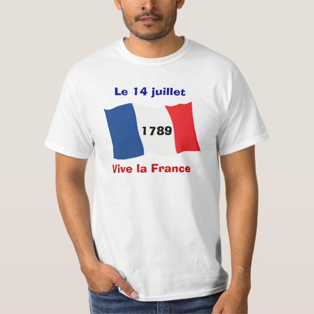 Bastilledag, 14th Juli, storma av bastillen Tee Shirt (Framsida)