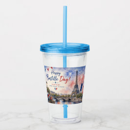 Bastilledagen Eiffeltornet Seine flod fyrverkerier Take Away Mugg