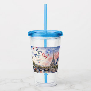 Bastilledagen Eiffeltornet Seine flod fyrverkerier Take Away Mugg