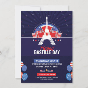 Bastilledagsfest Inbjudan Flyer Mall