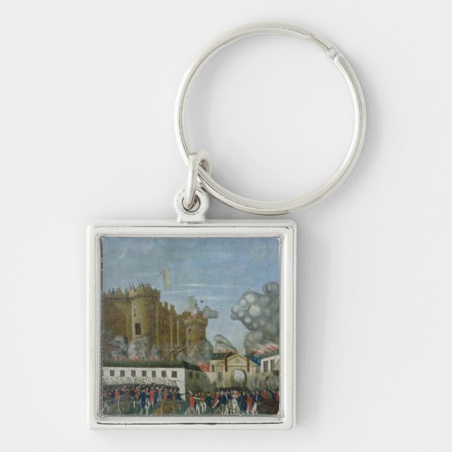Bastillefängelset, 14th Juli 1789 Fyrkantig Silverfärgad Nyckelring (Framsidan)