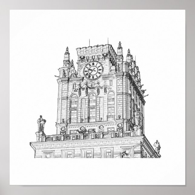 Bastisk Grind-arkitektur i Minsk-staden Poster (Framsidan)