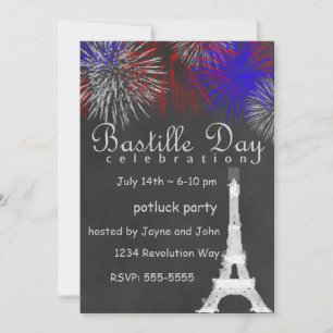 Bastitillens kallelse till Fireworks Chalkboard Pa Inbjudningar