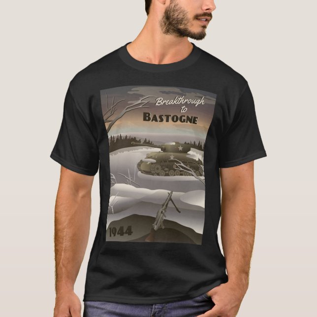 Bastogne 1944 - Battle of the Bulge Travel Poster  T Shirt (Framsida)