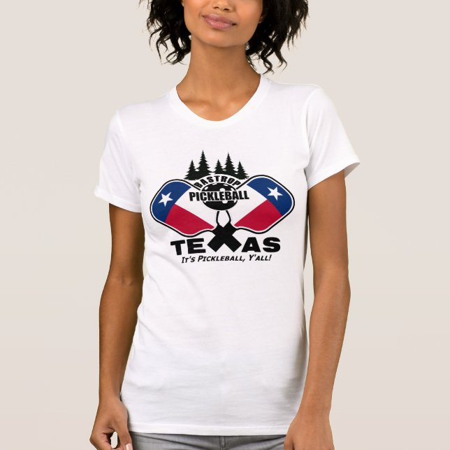 Bastrop Pickleball, Texas (mörk shirts) T-Shirt (Framsida)