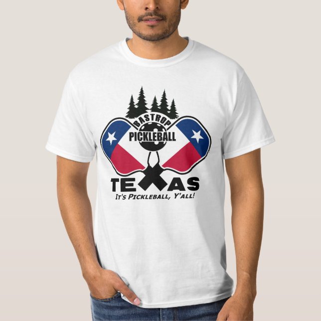 Bastrop Pickleball, Texas (mörk shirts) T-Shirt (Framsida)