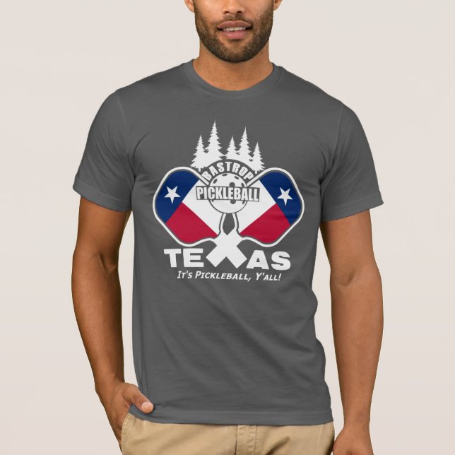 Bastrop Pickleball, Texas (mörk shirts) T-Shirt (Framsida)
