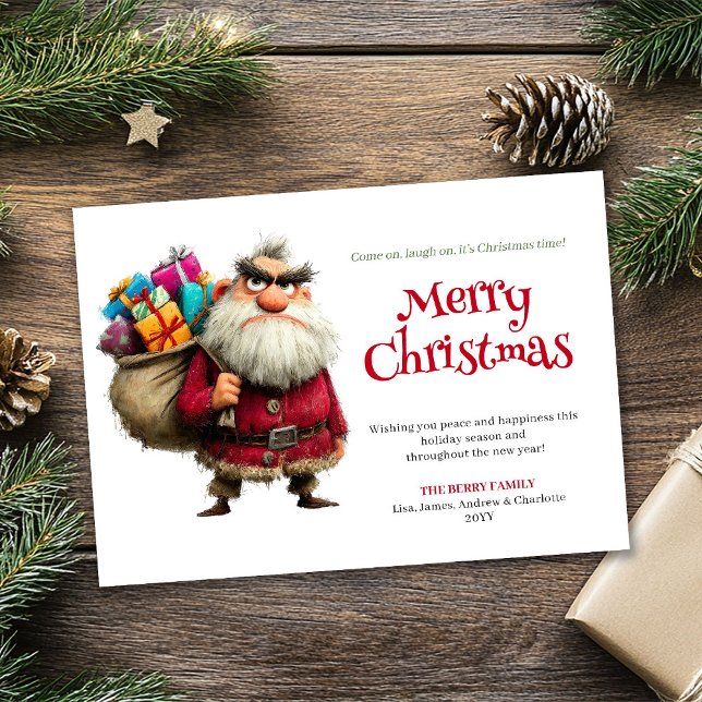 Bästsäljande rolig tomte digital julhälsningskort julkort (Bestseller funny Santa digital Xmas greeting card)