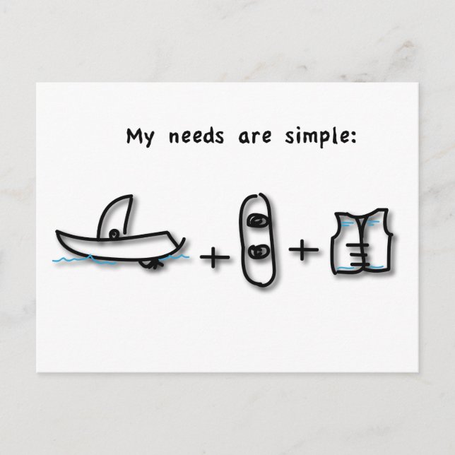 Båt är allt jag behöver vykort (Framsida)