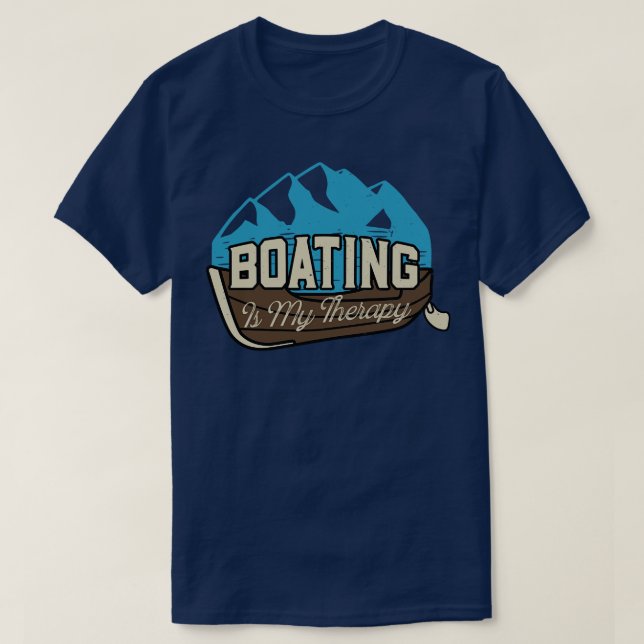 Båt är min terapifiskehamn i Sjö T Shirt (Design framsida)