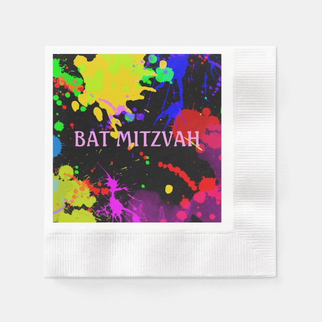 Bat/Bar Mitzvah Målarfärgssprutande Pappersservett (Framsidan)