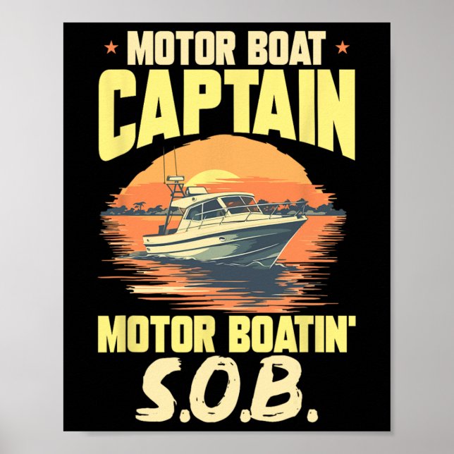 Båt Båt Kapten Motorbåt Kapten Motorbåt Poster (Framsidan)