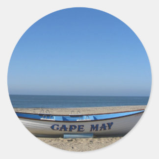 Båt * Cape May, NJ Runt Klistermärke