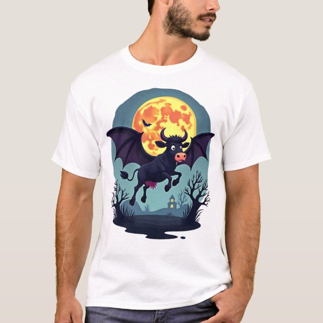 Bat Cow at Midnight T Shirt (Framsida)