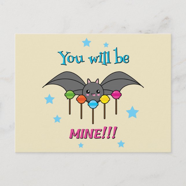 Bat Craving Lollipops - You Will Be Mine Helg Vykort (Framsida)