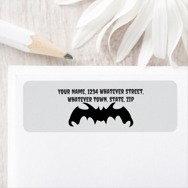Bat Design Return Address Returadress Etikett (Insitu)
