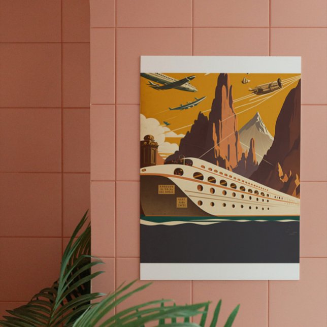 Båt & Flygplan Vintage resor Art Poster (Skapare uppladdad)