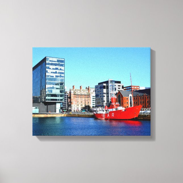 Båt i Albert Dock Canvastryck (Framsida)