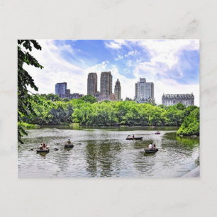 Båt i Central Park Vykort