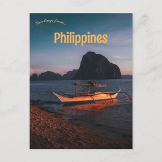 Båt i El Nido Palawan Filippinerna Vykort