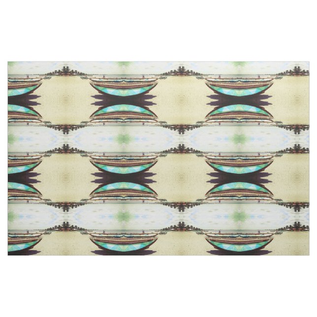Båt i Tropical Beach Mönster Tyg (Fat Quarter)