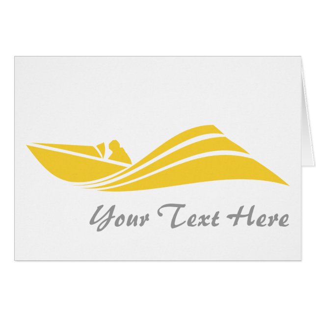 Båt med gult för gul hastighet OBS kort (Framsidan Horizontal)