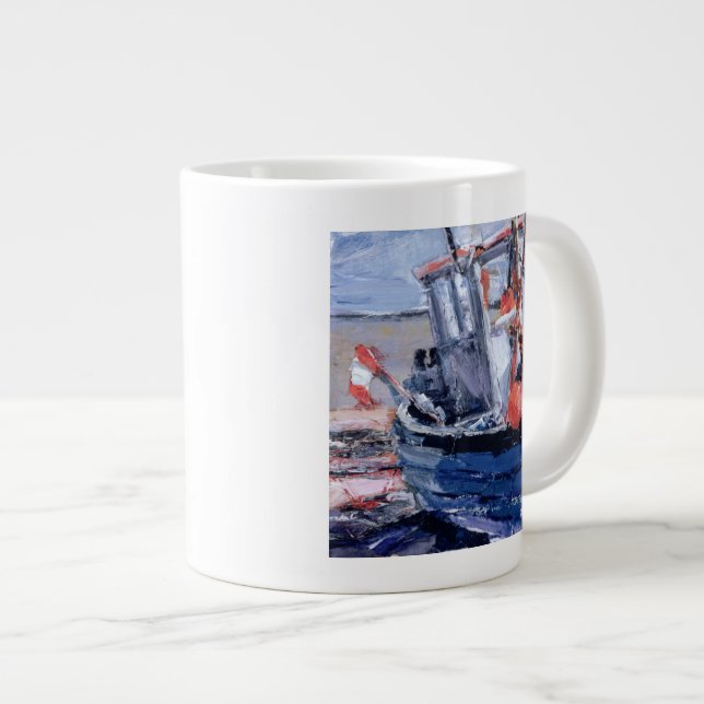 Båt med röd boj jumbo mugg (Framsida höger)