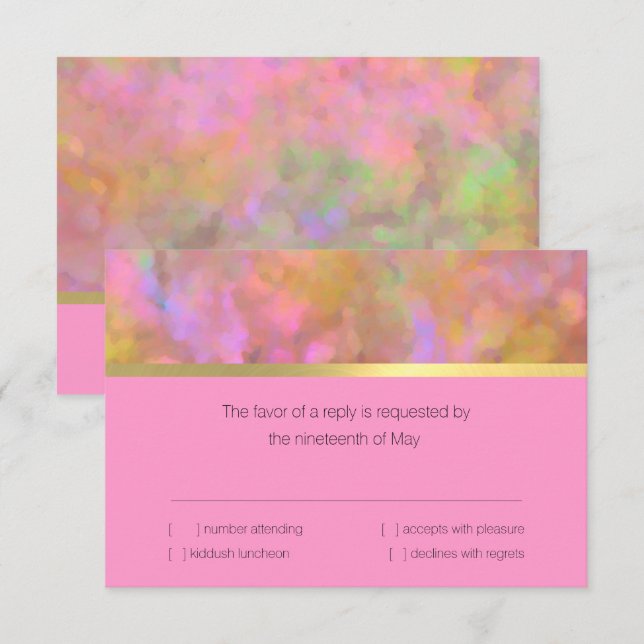 Bat mitzvah abstrakt design i Rosa OSA kort (Fram/baksida)