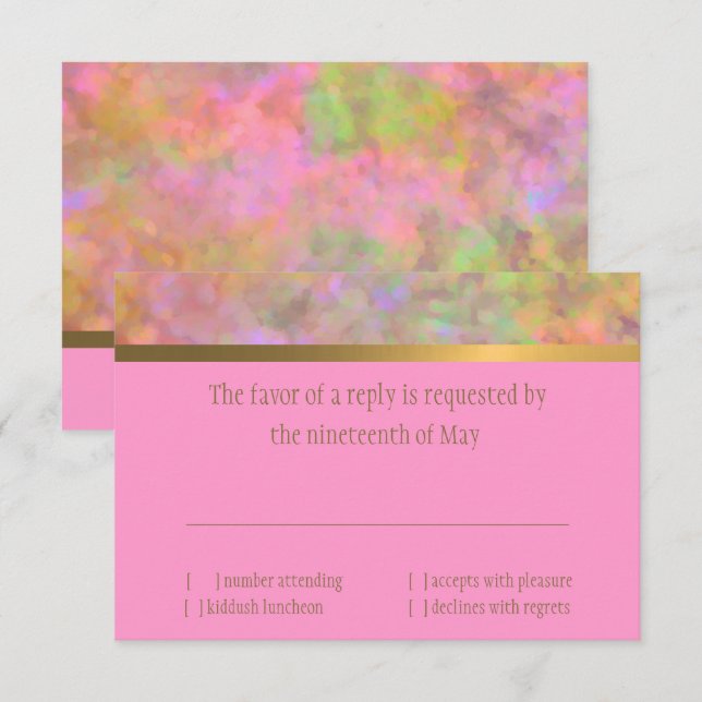 Bat mitzvah abstrakt design i Rosa OSA Kort (Fram/baksida)