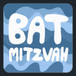 BAT MITZVAH Anpassade blått Vågigt Rand Fyrkantigt Klistermärke<br><div class="desc">Hand plockade-texten för er över ett hand plockade vågigt blå mönster. Lägg till din egen text om du vill. För mer design och färg, kolla min butik! Eller låt mig veta om du vill ha någon anpassningsbar. Jag har också passande pappra och naturligtvis både Pub och Bat mitzvah versioner! Matcha...</div>