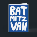 BAT MITZVAH Anpassningsbar hälsningskort Blå Vitt Kort<br><div class="desc">Handritad text av mig till dig. Lägg till din egen text på insidan av kortet eller ändra bakgrundsfärgerna. För fler designs och färger kolla min butik! Eller låt mig veta om du vill ha något anpassat. Jag har också matchande presentpapper och såklart både Bar och Bat Mitzvah-versioner! Fråga om du...</div>