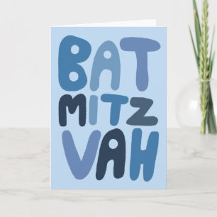 BAT MITZVAH Anpassningsbara Moderna Bubbelbokstäve Kort
