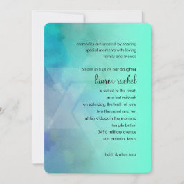 Bat mitzvah Aqua och Blå stjärnan av David Inbjudningar