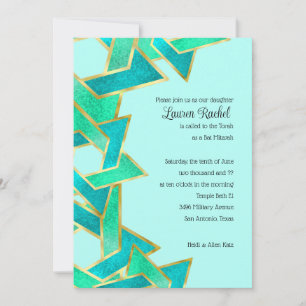 Bat mitzvah Aqua Turcos Star of David Inbjudningar