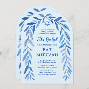 Bat mitzvah bågbåge QR-kod Pub Inbjudningar