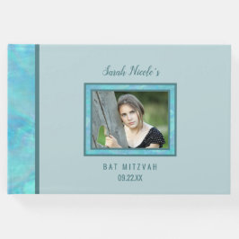 Bat Mitzvah Blå Opal Speciellt Tillfälle Foto Gästböcker