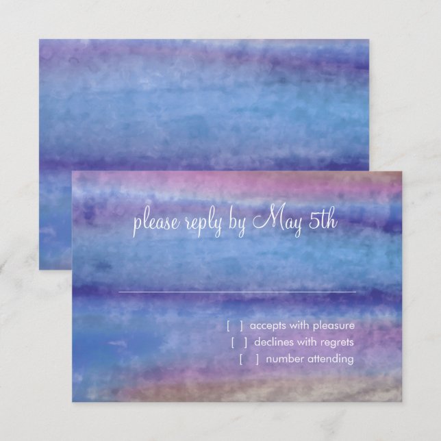 Bat mitzvah blåa Lila vattenfärgsbrytningar OSA Kort (Fram/baksida)