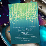 Bat mitzvah blåblå Lime Green Sparkly Ljus Inbjudningar<br><div class="desc">Pub Mitzvah och Bat mitzvah inbjudan är designade av Umua. Tryckt och avsänt av Zazzle eller dess partner.</div>