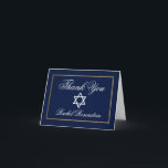Bat mitzvah blått och guld noterar tack kort<br><div class="desc">Bat mitzvah blått och guld- tackkortkort</div>