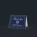 Bat mitzvah blått och guld noterar tack kort<br><div class="desc">Bat mitzvah blått och guld- tackkortkort</div>