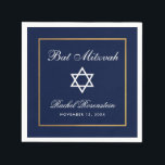 Bat mitzvah blått och Guld Pappersservett<br><div class="desc">Bat mitzvah blått och Guld Pappersservett</div>