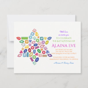 Bat mitzvah BLING BLING-inbjudan Inbjudningar